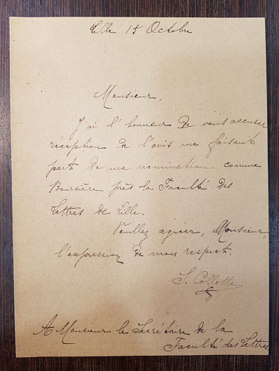 Lettre de Suzanne Collette